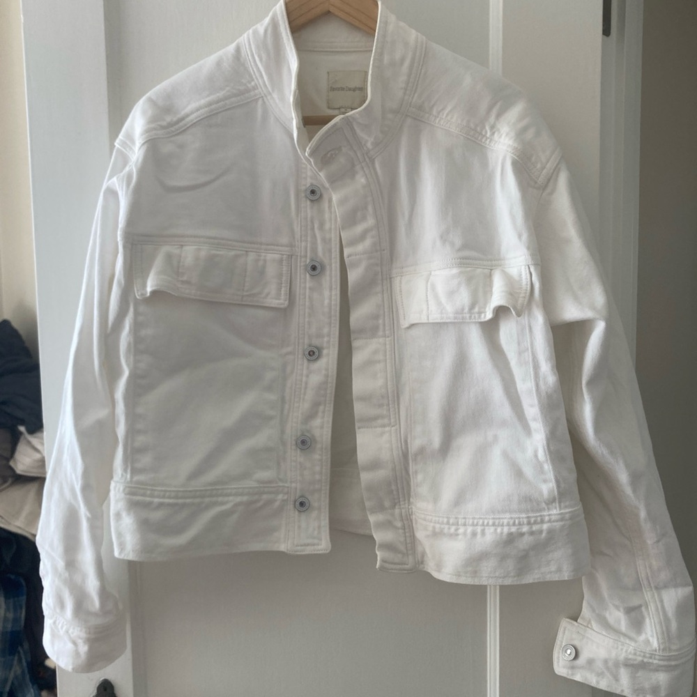 Favorite Daughter white denim jacket